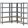 3 Piece 5-Layer Shelves Set - Anthracite Steel & Engineered Wood