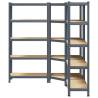 3 Piece 5-Layer Shelves Set - Anthracite Steel & Engineered Wood