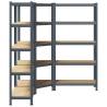 3 Piece 5-Layer Shelves Set - Anthracite Steel & Engineered Wood