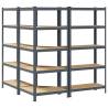 3 Piece 5-Layer Shelves Set - Anthracite Steel & Engineered Wood