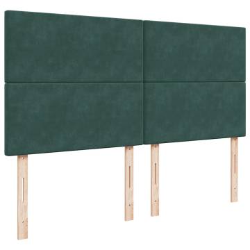 Dark Green Ottoman Bed with Mattresses - 160x200cm Velvet