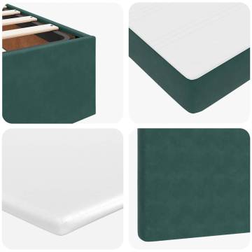 Dark Green Ottoman Bed with Mattresses - 160x200cm Velvet