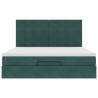 Dark Green Ottoman Bed with Mattresses 160x200cm - Hipomarket