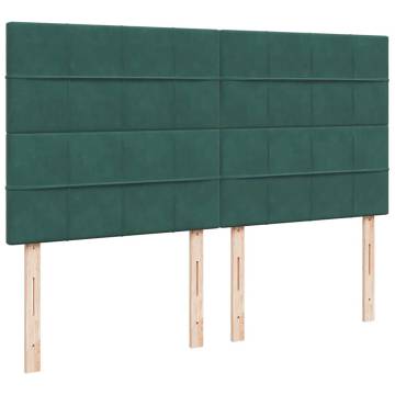 Dark Green Ottoman Bed with Mattresses 160x200cm - Hipomarket