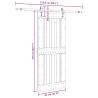 Solid Wood Pine Sliding Door with Hardware Set - 95x210 cm