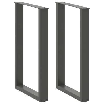 U-Shaped Coffee Table Legs - Anthracite Steel 60x(90-91) cm