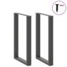 U-Shaped Coffee Table Legs - Anthracite Steel 60x(90-91) cm