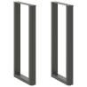 U-Shaped Coffee Table Legs - Anthracite Steel | 2 pcs 40x(100-101) cm