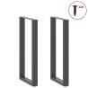 U-Shaped Coffee Table Legs - Anthracite Steel | 2 pcs 40x(100-101) cm