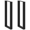 U-Shaped Coffee Table Legs (2 pcs) - Black Steel, 50x(100-101) cm