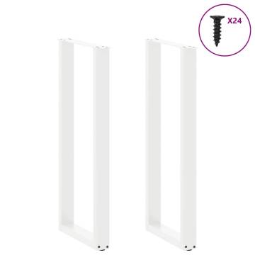 U-Shaped Coffee Table Legs - White Steel 50x(110-111) cm