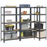  5-Layer Heavy-duty Shelves 3 pcs Anthracite Steel&Engineered Wood Colour anthracite Size 90 x 45 x 180 cm Quantity in Package 3 Amount 1 