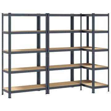 5-Layer Heavy-Duty Shelves - Anthracite Steel & Engineered Wood