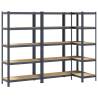 5-Layer Heavy-Duty Shelves - Anthracite Steel & Engineered Wood