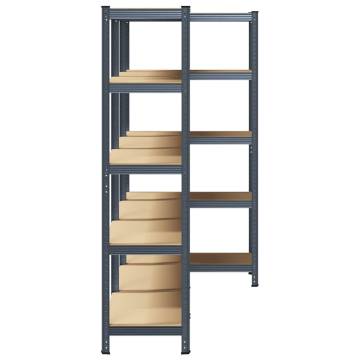 5-Layer Heavy-Duty Shelves - Anthracite Steel & Engineered Wood