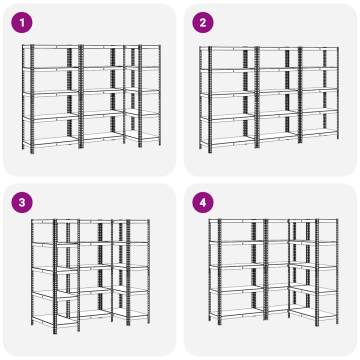 5-Layer Heavy-Duty Shelves - Anthracite Steel & Engineered Wood