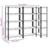 5-Layer Heavy-Duty Shelves - Anthracite Steel & Engineered Wood