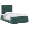 Dark Green Ottoman Bed with Mattresses | 120x200cm Velvet