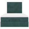 Dark Green Ottoman Bed with Mattresses | 120x200cm Velvet