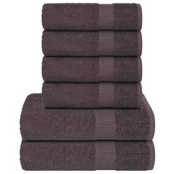 6 Piece Anthracite Towel Set - 100% Cotton, 360gsm