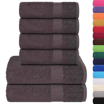 6 Piece Anthracite Towel Set - 100% Cotton, 360gsm