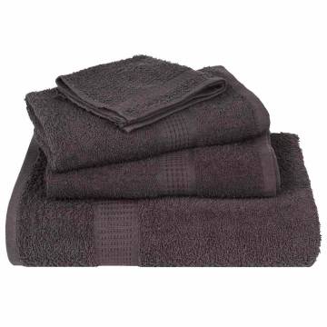 6 Piece Anthracite Towel Set - 100% Cotton, 360gsm