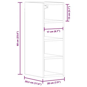 Hanging Cabinet Grey Sonoma | 20x29.5x60 cm | Hipomarket