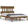 Honey Brown Solid Wood Bed Frame 200x200 cm | Hipo Market