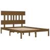 Honey Brown Solid Wood Bed Frame 200x200 cm | Hipo Market