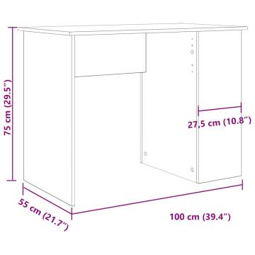 Desk Old Wood 100x55x75 cm - Stylish & Practical Office Desk