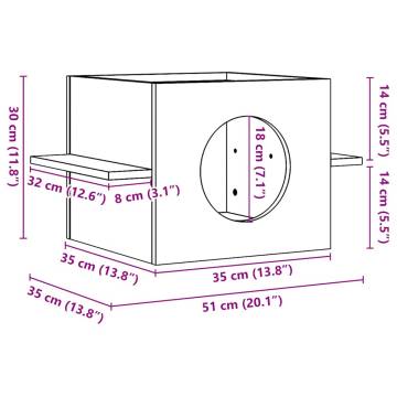 Cat House - Solid Pinewood, 51x35x30 cm | Hipomarket