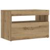 Elegant Bedside Cabinet with LED Lights - Artisan Oak