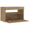 Elegant Bedside Cabinet with LED Lights - Artisan Oak