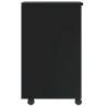 MOSS Black Rolling Cabinet with Drawers - Solid Pine Wood