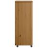 MOSS Rolling Cabinet with Drawers - Honey Brown Solid Wood