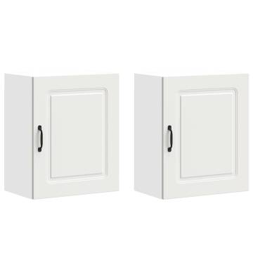 Kalmar White Engineered Wood Kitchen Wall Cabinets - 2 pcs