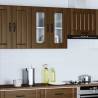 Kalmar Brown Oak Kitchen Wall Cabinet with Glass Door