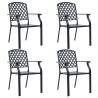 Stylish Outdoor Chairs Set - 4 pcs Mesh Design Steel Black