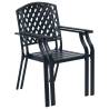 Stylish Outdoor Chairs Set - 4 pcs Mesh Design Steel Black