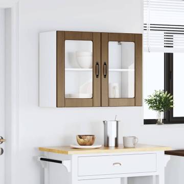 Lucca Kitchen Wall Cabinet with Glass Door - Brown Oak