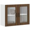 Lucca Kitchen Wall Cabinet with Glass Door - Brown Oak