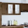 Lucca Kitchen Wall Cabinet with Glass Door - Brown Oak