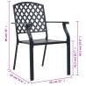 Stylish Outdoor Chairs Set - 4 pcs Mesh Design Steel Black