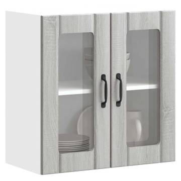 Lucca Kitchen Wall Cabinet with Glass Door - Grey Sonoma