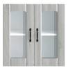 Lucca Kitchen Wall Cabinet with Glass Door - Grey Sonoma