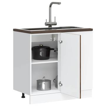 Sink Base Cabinet Smoked Oak - Engineered Wood Storage Solution