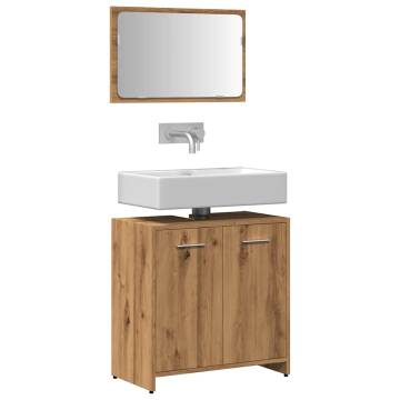 Stylish Bathroom Cabinet with Mirror - Artisan Oak