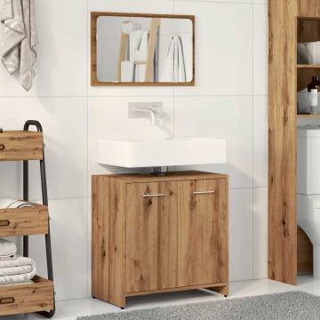 Stylish Bathroom Cabinet with Mirror - Artisan Oak