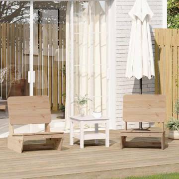 Set of 2 Solid Wood Pine Garden Chairs | Rustic Outdoor Seating