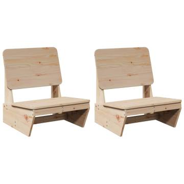 Set of 2 Solid Wood Pine Garden Chairs | Rustic Outdoor Seating